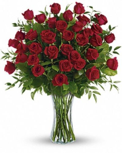 <div class="m-pdp-tabs-description">
<div id="mark-1" class="m-pdp-tabs-marketing-description">
<p>One, two, three! Three dozen spectacularly gorgeous red roses delivered in a dazzling flared glass vase - positive proof that love is a many-splendored thing. Imagine her loving this amazing bouquet day after day. Hero-worshipping time.
</p></div>
</div>
<p>This impressive bouquet includes 36 red roses accented with assorted greenery. Delivered in a flared glass vase.</p>
<hr />
<p>&nbsp;</p>