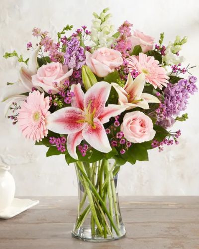<p>When it comes to letting her know she’s always on your mind, think pink and lavender. We’ve hand-gathered a romantic mix of pink and purple blooms to create a gorgeous, garden-inspired bouquet. Designed by expert florist Breanna Cartwright of Modesto, CA, this beautiful bunch will remain a fond memory for a long time.</p>